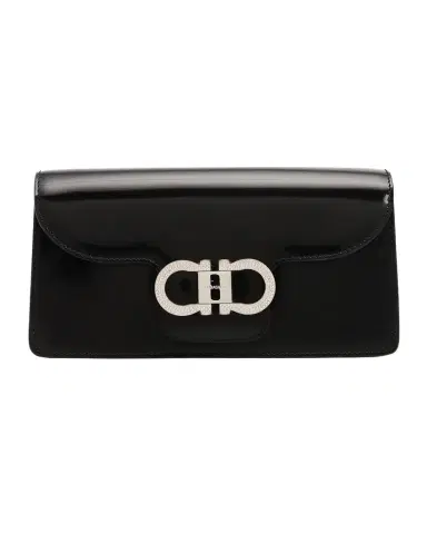 Ferragamo Mini Crystal Double Gancini Leather Shoulder Bag | Thumbnail 1 Ferragamo Mini Crystal Double Gancini Leather Shoulder Bag | Thumbnail 1