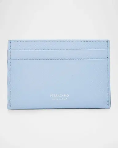 Ferragamo Gancini Hammered Leather Card Holder | Thumbnail 4 Ferragamo Gancini Hammered Leather Card Holder | Thumbnail 4
