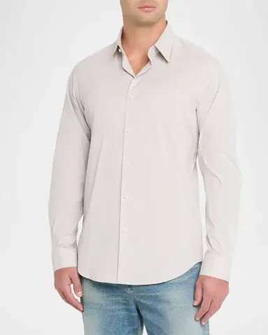 Theory Men 's Sylvain Hairline Stripe Point-Collar Sport Shirt | Thumbnail 4 Theory Men 's Sylvain Hairline Stripe Point-Collar Sport Shirt | Thumbnail 4