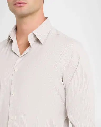 Theory Men 's Sylvain Hairline Stripe Point-Collar Sport Shirt | Thumbnail 5 Theory Men 's Sylvain Hairline Stripe Point-Collar Sport Shirt | Thumbnail 5