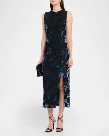Hutch Darby Sleeveless Velvet Burnout Midi Dress | Thumbnail 3 Hutch Darby Sleeveless Velvet Burnout Midi Dress | Thumbnail 3