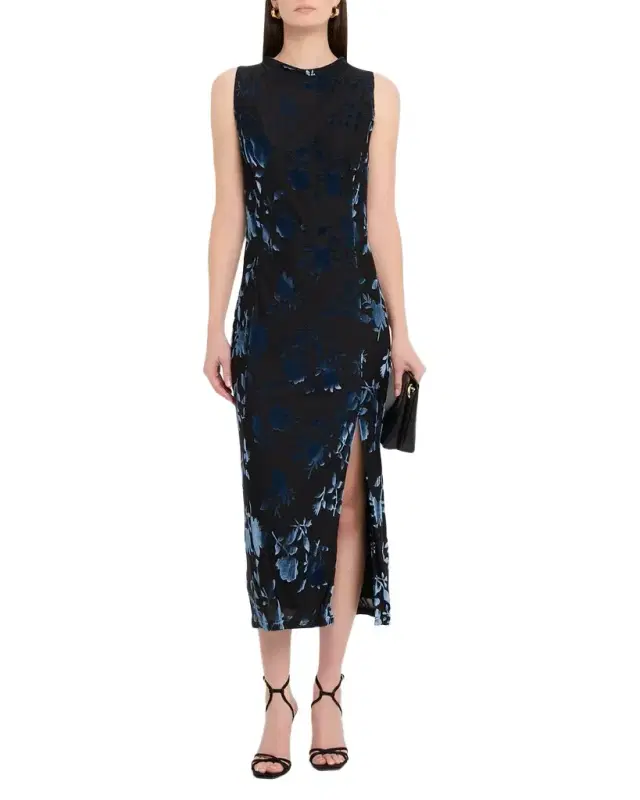 Darby Sleeveless Velvet Burnout Midi Dress Darby Sleeveless Velvet Burnout Midi Dress