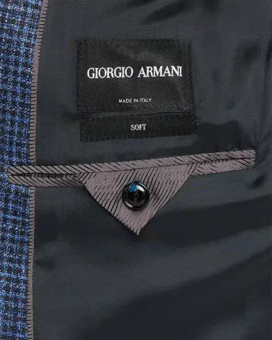 Giorgio Armani Men's Wool Linen Silk Micro-Houndstooth Sport Coat | Thumbnail 6 Giorgio Armani Men's Wool Linen Silk Micro-Houndstooth Sport Coat | Thumbnail 6