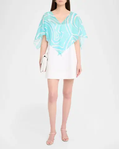 Pucci Labirinto-Print Cotton Cape Blouse | Thumbnail 2 Pucci Labirinto-Print Cotton Cape Blouse | Thumbnail 2