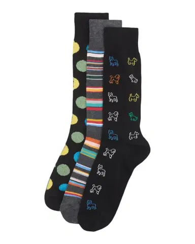 Paul Smith Men 's Variety Pattern 3-Pack Crew Socks | Thumbnail 1 Paul Smith Men 's Variety Pattern 3-Pack Crew Socks | Thumbnail 1