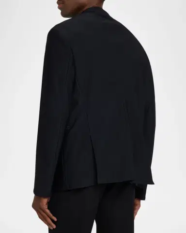 Emporio Armani Men's Unlined Rice-Stitch Stretch Knit Blazer | Thumbnail 3 Emporio Armani Men's Unlined Rice-Stitch Stretch Knit Blazer | Thumbnail 3