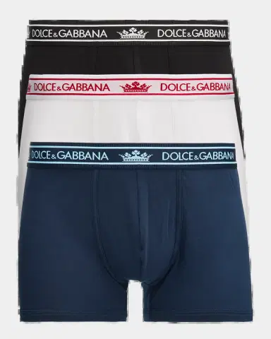 Dolce & Gabbana Men's Cotton Jersey Crown Logo 3-Pack Boxer Briefs | Thumbnail 2 Dolce & Gabbana Men's Cotton Jersey Crown Logo 3-Pack Boxer Briefs | Thumbnail 2