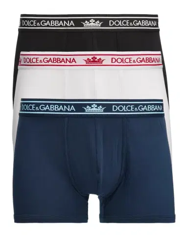 Dolce & Gabbana Men's Cotton Jersey Crown Logo 3-Pack Boxer Briefs | Thumbnail 1 Dolce & Gabbana Men's Cotton Jersey Crown Logo 3-Pack Boxer Briefs | Thumbnail 1