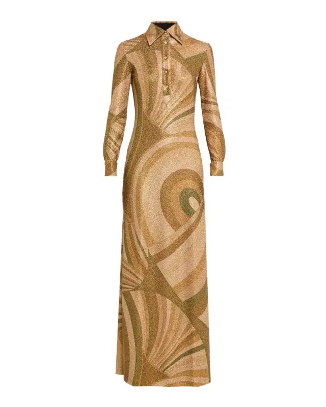 Iride Print Jersey Lame Dress Iride Print Jersey Lame Dress