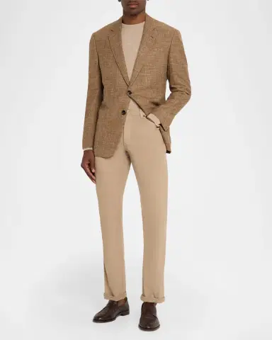Giorgio Armani Men's Wool, Silk and Linen Crosshatch Sport Coat | Thumbnail 2 Giorgio Armani Men's Wool, Silk and Linen Crosshatch Sport Coat | Thumbnail 2