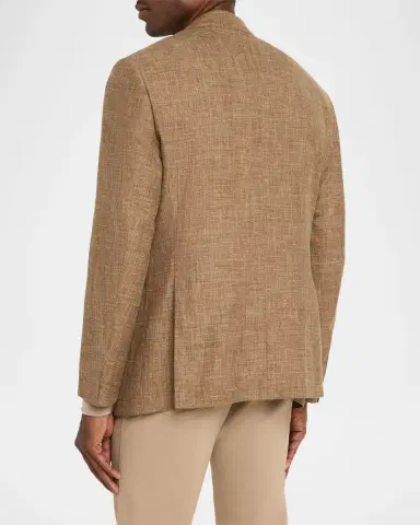 Giorgio Armani Men's Wool, Silk and Linen Crosshatch Sport Coat | Thumbnail 3 Giorgio Armani Men's Wool, Silk and Linen Crosshatch Sport Coat | Thumbnail 3