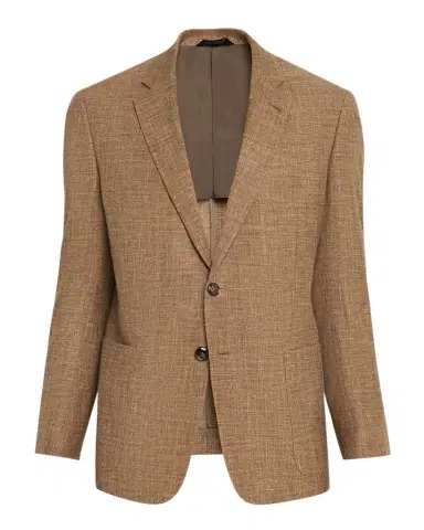 Giorgio Armani Men's Wool, Silk and Linen Crosshatch Sport Coat | Thumbnail 1 Giorgio Armani Men's Wool, Silk and Linen Crosshatch Sport Coat | Thumbnail 1