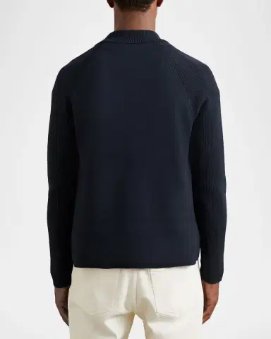 Reiss Men's Fitzgerald Ribbed-Sleeve Button-Down Shirt | Thumbnail 2 Reiss Men's Fitzgerald Ribbed-Sleeve Button-Down Shirt | Thumbnail 2