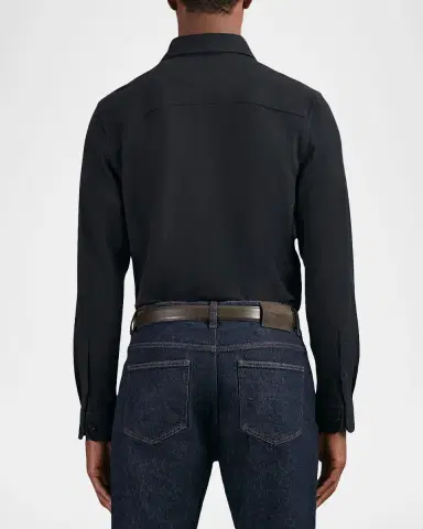 Reiss Men's Forsithe Textured Twin Pocket Cotton-Blend Overshirt | Thumbnail 3 Reiss Men's Forsithe Textured Twin Pocket Cotton-Blend Overshirt | Thumbnail 3