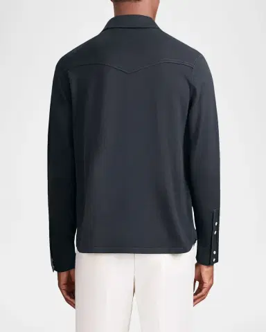 Reiss en's Ledger Cotton and Cashmere Western Knit Overshirt | Thumbnail 2 Reiss en's Ledger Cotton and Cashmere Western Knit Overshirt | Thumbnail 2
