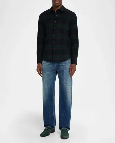Vince Men 's Holme Plaid Cotton Button-Down Shirt | Thumbnail 2 Vince Men 's Holme Plaid Cotton Button-Down Shirt | Thumbnail 2