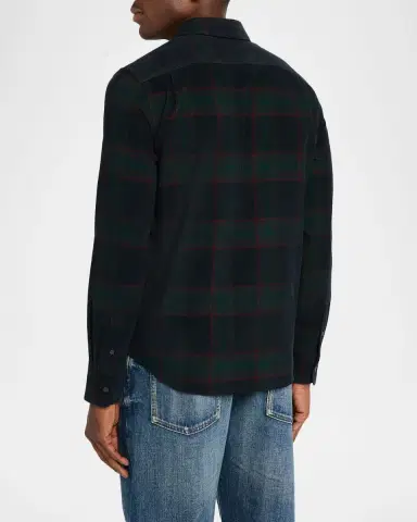 Vince Men 's Holme Plaid Cotton Button-Down Shirt | Thumbnail 3 Vince Men 's Holme Plaid Cotton Button-Down Shirt | Thumbnail 3