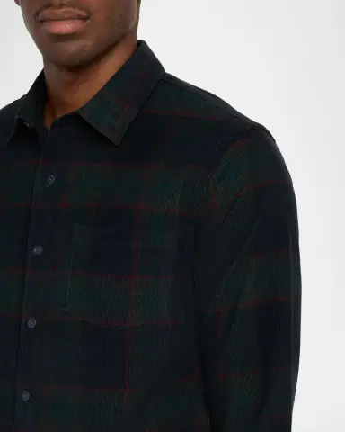 Vince Men 's Holme Plaid Cotton Button-Down Shirt | Thumbnail 5 Vince Men 's Holme Plaid Cotton Button-Down Shirt | Thumbnail 5