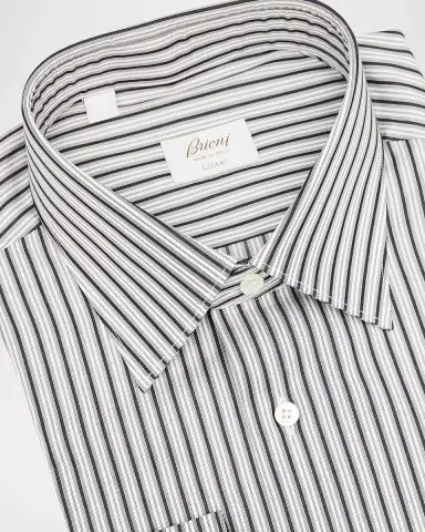 Brioni Men's Striped Sport Shirt | Thumbnail 2 Brioni Men's Striped Sport Shirt | Thumbnail 2