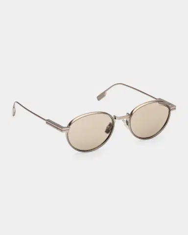 Zegna 52mm Acetate & Metal Round Sunglasses | Thumbnail 8 Zegna 52mm Acetate & Metal Round Sunglasses | Thumbnail 8