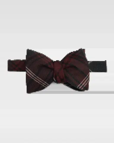dunhill Men's Wool and Cashmere Tartan Plaid Bow Tie | Thumbnail 2 dunhill Men's Wool and Cashmere Tartan Plaid Bow Tie | Thumbnail 2
