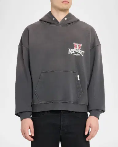 Represent Men's Butterfly Initial Cotton Boxy-Fit Hoodie | Thumbnail 4 Represent Men's Butterfly Initial Cotton Boxy-Fit Hoodie | Thumbnail 4