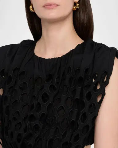 Diotima Peplos Sleeveless Dot Broderie Anglaise Cutout Maxi Dress | Thumbnail 5 Diotima Peplos Sleeveless Dot Broderie Anglaise Cutout Maxi Dress | Thumbnail 5