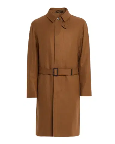 dunhill Men's Balmacaan Camel Wool Coat | Thumbnail 1 dunhill Men's Balmacaan Camel Wool Coat | Thumbnail 1
