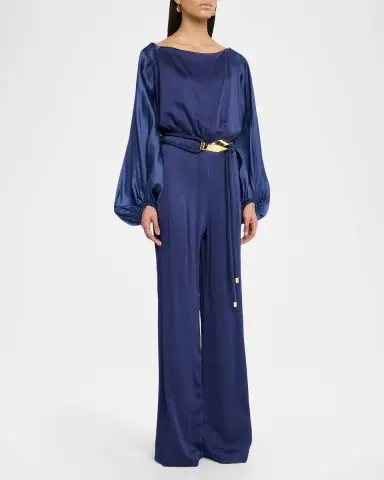 Silvia Tcherassi Geraldine Satin Jumpsuit | Thumbnail 3 Silvia Tcherassi Geraldine Satin Jumpsuit | Thumbnail 3