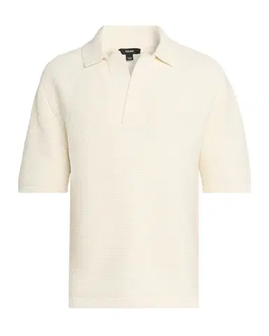 Reiss Men's Langton Textured Johnny Collar Polo Shirt | Thumbnail 1 Reiss Men's Langton Textured Johnny Collar Polo Shirt | Thumbnail 1
