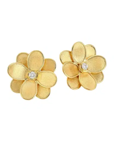 Marco Bicego 18K Yellow Gold Diamond Flower Earrings | Thumbnail 1 Marco Bicego 18K Yellow Gold Diamond Flower Earrings | Thumbnail 1
