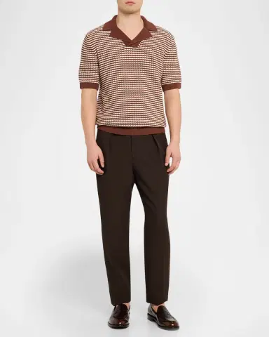Reiss en 's Icarus Cotton Textured Knit Stripe Polo Shirt | Thumbnail 2 Reiss en 's Icarus Cotton Textured Knit Stripe Polo Shirt | Thumbnail 2