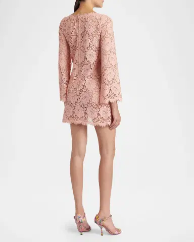Dolce & Gabbana Guipure Lace Long-Sleeve Mini Dress | Thumbnail 3 Dolce & Gabbana Guipure Lace Long-Sleeve Mini Dress | Thumbnail 3