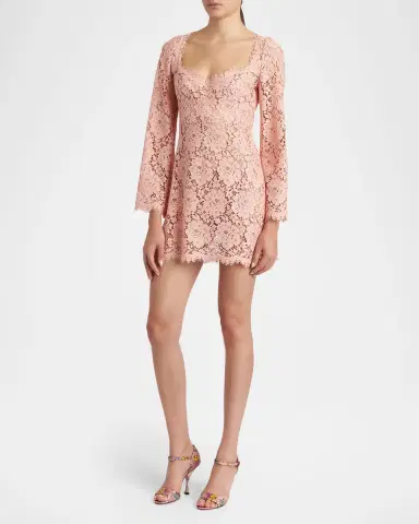 Dolce & Gabbana Guipure Lace Long-Sleeve Mini Dress | Thumbnail 4 Dolce & Gabbana Guipure Lace Long-Sleeve Mini Dress | Thumbnail 4