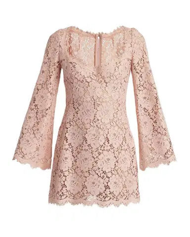 Dolce & Gabbana Guipure Lace Long-Sleeve Mini Dress | Thumbnail 1 Dolce & Gabbana Guipure Lace Long-Sleeve Mini Dress | Thumbnail 1