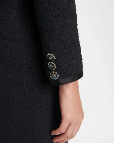Dolce & Gabbana Crystal Button Boucle Crop Collarless Jacket | Thumbnail 5 Dolce & Gabbana Crystal Button Boucle Crop Collarless Jacket | Thumbnail 5