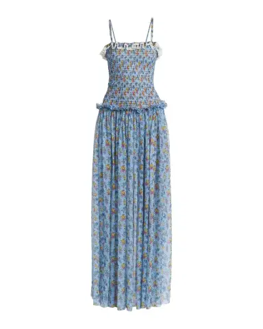 Dolce & Gabbana Floral Smocked Chiffon Sleeveless Maxi Dress | Thumbnail 1 Dolce & Gabbana Floral Smocked Chiffon Sleeveless Maxi Dress | Thumbnail 1