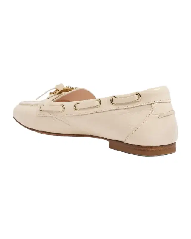 Roundytoe Strass Leather Boat Loafers Roundytoe Strass Leather Boat Loafers