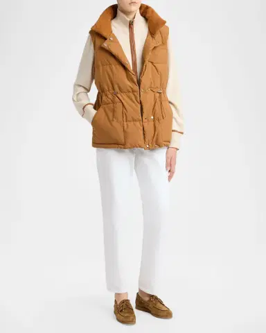 Kiton Suede-Collar Down Vest | Thumbnail 2 Kiton Suede-Collar Down Vest | Thumbnail 2