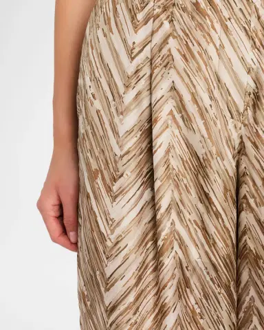 Brunello Cucinelli Chevron Silk Wide-Leg Summer Pants | Thumbnail 5 Brunello Cucinelli Chevron Silk Wide-Leg Summer Pants | Thumbnail 5