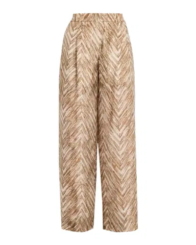 Brunello Cucinelli Chevron Silk Wide-Leg Summer Pants | Thumbnail 1 Brunello Cucinelli Chevron Silk Wide-Leg Summer Pants | Thumbnail 1
