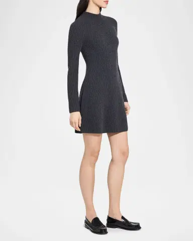 Theory Cashmere-Wool Ribbed Sweater Dress | Thumbnail 4 Theory Cashmere-Wool Ribbed Sweater Dress | Thumbnail 4