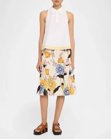 Marni Floral Cotton Midi Skirt | Thumbnail 2 Marni Floral Cotton Midi Skirt | Thumbnail 2