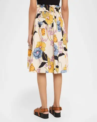 Marni Floral Cotton Midi Skirt | Thumbnail 3 Marni Floral Cotton Midi Skirt | Thumbnail 3
