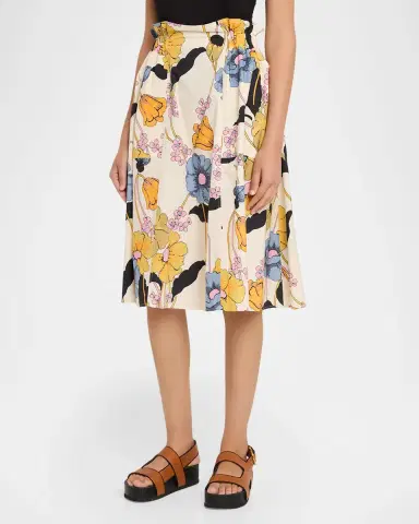 Marni Floral Cotton Midi Skirt | Thumbnail 4 Marni Floral Cotton Midi Skirt | Thumbnail 4