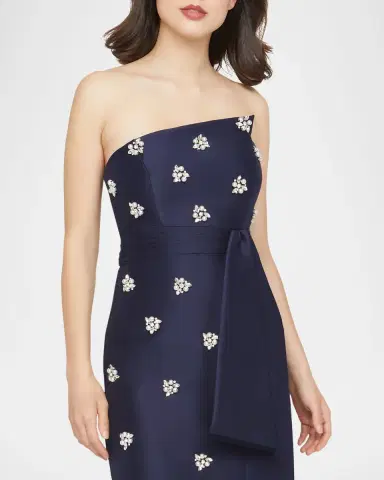 Kay Unger New York Ria Strapless Crystal-Embellished Midi Dress | Thumbnail 4 Kay Unger New York Ria Strapless Crystal-Embellished Midi Dress | Thumbnail 4
