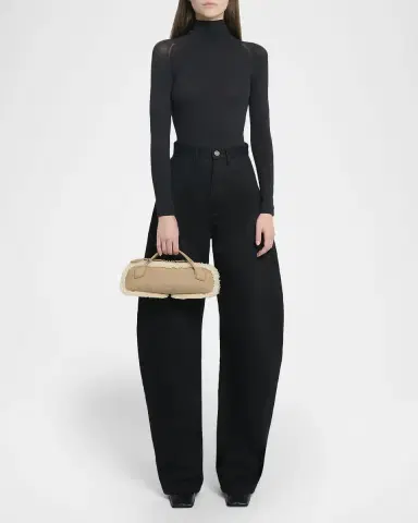 Alaïa Le Teckel Medium Suede & Shearling Top-Handle Bag | Thumbnail 5 Alaïa Le Teckel Medium Suede & Shearling Top-Handle Bag | Thumbnail 5