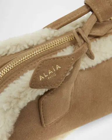 Alaïa Le Teckel Medium Suede & Shearling Top-Handle Bag | Thumbnail 6 Alaïa Le Teckel Medium Suede & Shearling Top-Handle Bag | Thumbnail 6