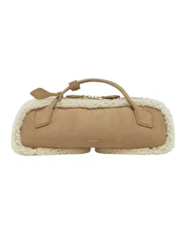 Alaïa Le Teckel Medium Suede & Shearling Top-Handle Bag | Thumbnail 1 Alaïa Le Teckel Medium Suede & Shearling Top-Handle Bag | Thumbnail 1
