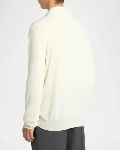 Jil Sander Men's Wool V-Neck Sweater | Thumbnail 3 Jil Sander Men's Wool V-Neck Sweater | Thumbnail 3